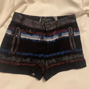 Rag & Bone High Waist Shorts with Multicolor Stripes